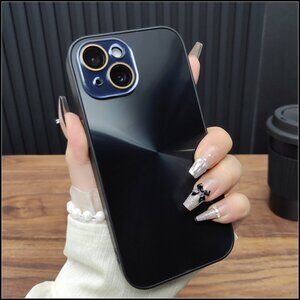 Glossy Black CD Pattern Case with Gold Camera Accents